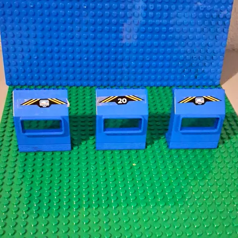 LEGO Artic Explorer Blue Panel 3 x 6 x 6 Sloped with Window. Lot Of 3.