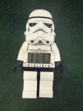 Lego Star Wars Storm Trooper LCD Battery Alarm Clock With Light Tested & Working