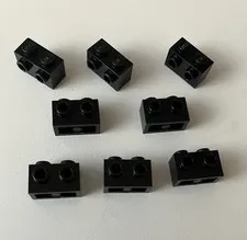 LEGO 8x NEW Brick 1x2 Modified w/ Studs On One Side BLACK #11211