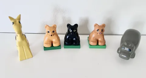 LEGO DUPLO Animal Lot Hippo Giraffe Lion Cheetah Cat Bear
