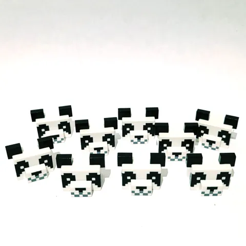 LEGO Minecraft Panda Head Lot x9 Animal Mob Heads Pixelated Creature Bundle