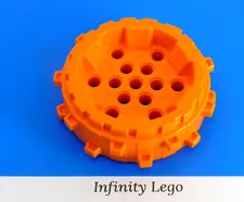 4 LEGO Orange Wheel with Spike Ø62 Batman Power Miners (64711 76013) - 4 Pieces