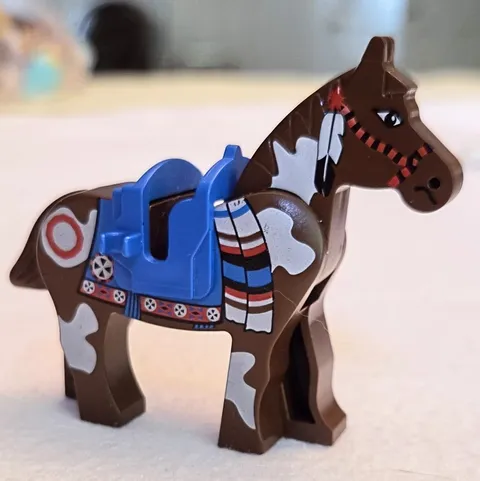 LEGO 1990s Wild Western Indians Brown Horse Minifigure + Blue Saddle