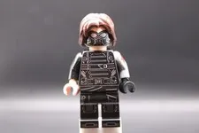  lego Winter Soldier - Dark Brown Hair, Black and Light Nougat Hands