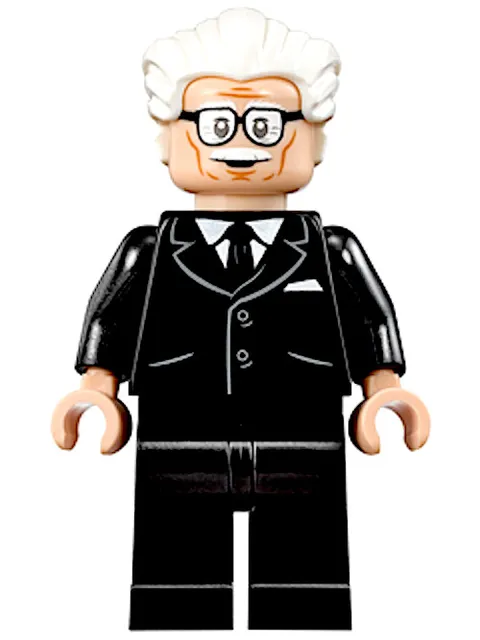 LEGO Alfred Pennyworth Minifigure White Hair Classic TV Series Batman DC Comics