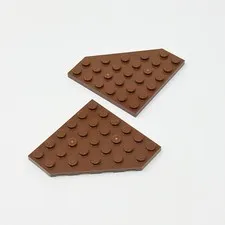 6106 LEGO Parts Plate 6x6 Cut Corner REDDISH BROWN (2)