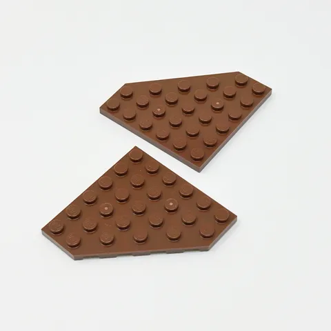 6106 LEGO Parts Plate 6x6 Cut Corner REDDISH BROWN (2)