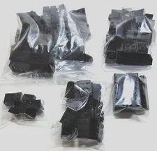 Lego Black BRICKS BLOCKS ONLY 2x's 100pc Bulk Lot 2x6 2x4 2x3 2x2 2x1 Corners