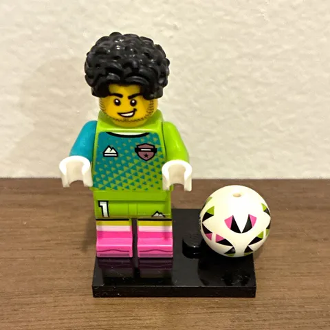LEGO Minifigures Soccer Player Minifigure w/ Soccer Ball & Black Display Base