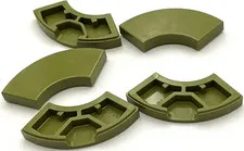 Lego 5 New Olive Green Tiles Fat Smooth Round Corner 2 x 2 Macaroni Parts