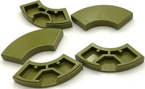 Lego 5 New Olive Green Tiles Fat Smooth Round Corner 2 x 2 Macaroni Parts
