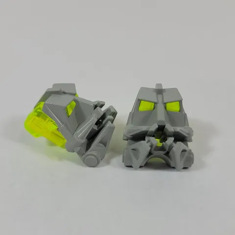 2X LEGO Bionicle Head Connector Block 32553 Trans-Neon Green Brain Stalk 32554