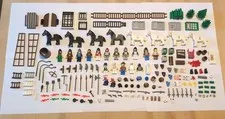 Vintage 1990s LEGO Castle Knights and Cowboys Minifigures and Accessories Lot