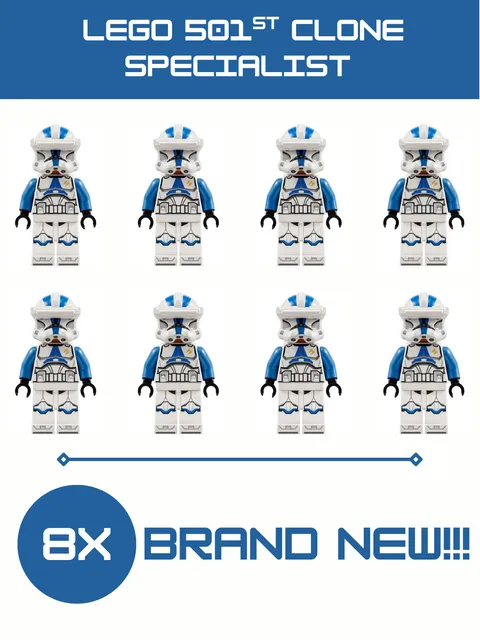 NEW LEGO Star Wars 501st Clone Specialist Minifigure Lot of 8x - sw1248