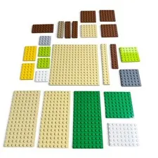 LEGO Mixed Baseplate and Plate Lot Tan Green Brown Yellow Building Foundations