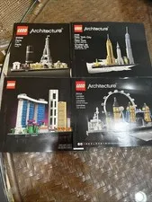 Lot Of 4 LEGO Architecture Manuals ONLY - London, NYC, Paris, & Singapore