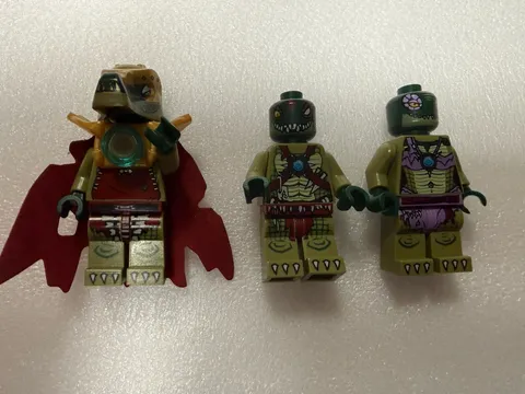 LEGO Legends of Chima Minifigure Lot Crocodile Warrior Tribe 3 w/ Accessories