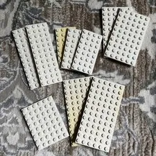 LEGO® Bulk WHITE Plates 10 Pc Lot Random Baseplates 4x8 4x12 6x8 6x10 6x12