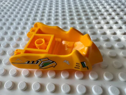 LEGO Dragon Head (Ninjago) Jaw with Small Spikes Back with Green Eyes 80017pb02