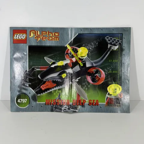 Lego Alpha Team #4797 Mission Deep Sea Instruction Manual Only