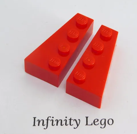 4 Pair LEGO Red Wedge Brick 2 x 4 Wing Left & Right (41767 41768) (4 Pair)