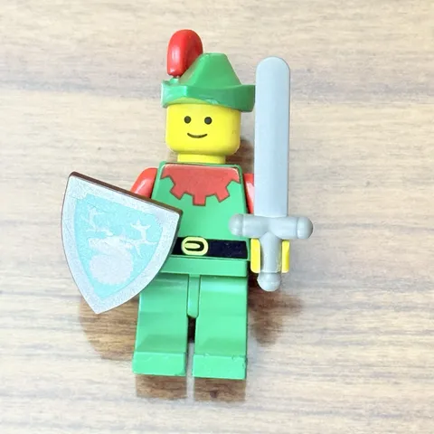 LEGO® Castle Minifigure - Red Forestman (cas139) 6103 Brown Hat, Red Feather