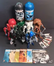 2004 Lego Bionicle TOA METRU NUI (8601- 8606) Complete with Canisters & Manuals