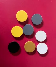 LEGO 2x2 MULTICOLOR TILE ROUND (8 pieces) #4150 YELLOW GRAY WHITE BLACK GOLD