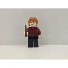 LEGO Harry Potter Ron Weasley Minifigure hp214 Dark Red Sweater Wand New