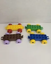 Lego Duplo Lot Cars Train Base Vehicle Toy Parts 4 Pieces Mixed Colors Lot