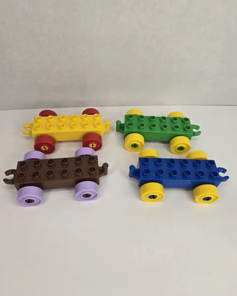 Lego Duplo Lot Cars Train Base Vehicle Toy Parts 4 Pieces Mixed Colors Lot