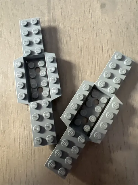 LEGO 52036 Dark Bluish Gray Vehicle Base 4x12x3/4 2x4 Recessed Center 2 Pieces