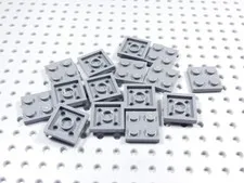 LEGO Lot of 15 Dark Bluish Gray 2x2 Plates BP
