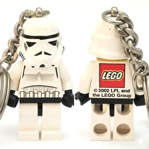 Lego Stormtrooper Minifigure Keychain 2002 LFL Lego Group on Back 850355a