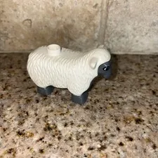 Duplo LEGO Lamb Sheep Animal Farm Grey White #4118