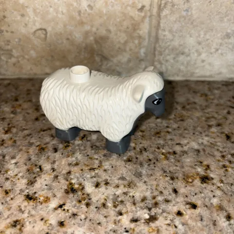 Duplo LEGO Lamb Sheep Animal Farm Grey White #4118