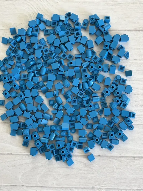 LEGO DARK AZURE BLUE LOT 327 PCS 1X1 PLATE BRICK ROUND SLOPE AZUR VARIETY