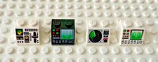 LEGO Lot (4) 2x2 45 Slopes: Control Panels, Computers Black & White