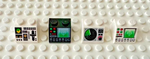 LEGO Lot (4) 2x2 45 Slopes: Control Panels, Computers Black & White