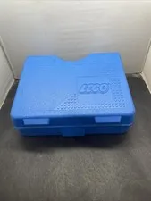 Vintage 1980's Blue LEGO Carrying Case w/Assorted LEGO Pieces