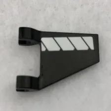 LEGO 44676pb040L Black Flag 2 x 2 Trapezoid W/ White Stripes Pattern (Left Side)