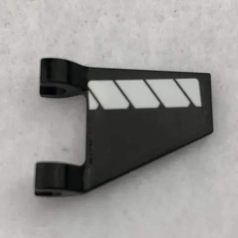 LEGO 44676pb040L Black Flag 2 x 2 Trapezoid W/ White Stripes Pattern (Left Side)