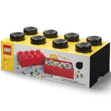 LEGO Storage Brick Black 8 Knob Container Organizer Box Holds 1600 Blocks