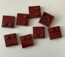 LEGO 8x NEW Tile Modified 2x2 w/ Studs on Edge #33909 DARK RED