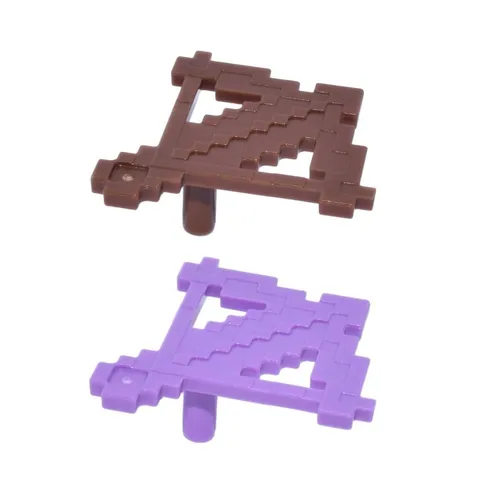 LEGO Minecraft Mini Figurine Lavender Brown Weapon Crossbow Arrow Pixelated #