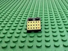 LEGO Black Slope 45 2 x 2 w/12 Buttons  3 Red Lamps Yellow Bkgd 6894 #3039p33