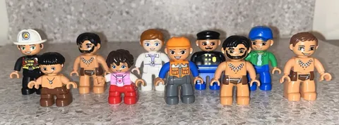 Lego Duplo Figure Lot 10 Figures Kids Adults Construction Caveman Fireman Girl