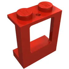 LEGO Part 2377 - Red Window 1 x 2 x 2 Plane, Solid Studs
