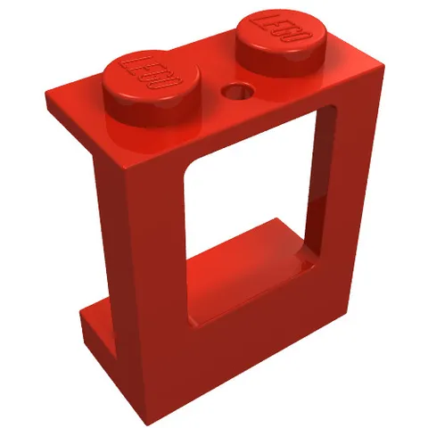 LEGO Part 2377 - Red Window 1 x 2 x 2 Plane, Solid Studs