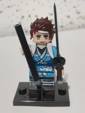Custom Lego Demon Slayer- Tanjiro kamado Minifigure with black stand m35